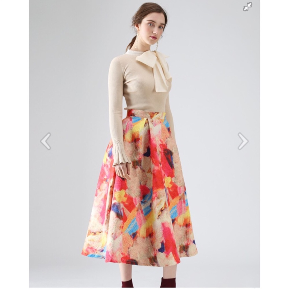 NWT Florid Watercolor A-Line Skirt